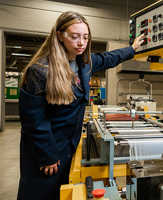 Student in lab